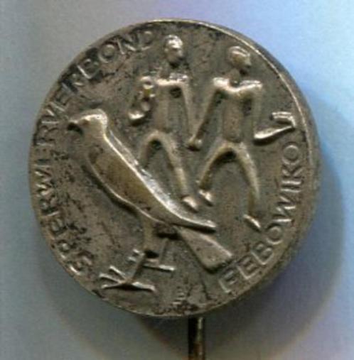 Sperwerverbond Febowiko zilverkleurig speldje ( P_137 ), Verzamelen, Speldjes, Pins en Buttons, Zo goed als nieuw, Speldje of Pin