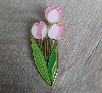 1 mooie pin van een bos tulpen te koop beschikbaar voor biedingen