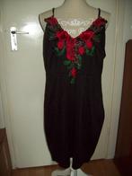 NIEUW! Prachtige zwarte bloem jurk maat 4XL 50 52, Kleding | Dames, Grote Maten, Nieuw, Jurk, Zwart, Verzenden