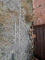 RVS Trapleuning 2-delig + bevestigingsmateriaal, Ophalen, Gebruikt