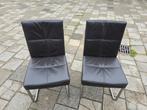 Te koop 4 kunstleren stoelen, Ophalen, Gebruikt, Zwart, Metaal