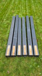 Zwart gebeitste geïmpregneerde balken - 6 stuks, Doe-het-zelf en Verbouw, Hout en Planken, Ophalen
