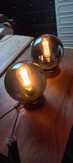 2 LUCIDE LED BOLLAMPEN ZILVER/ZWART/SMOKE, Ophalen of Verzenden, Zo goed als nieuw, Glas, Led