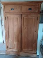 Teakhouten Computer/Media Kast met Uitschuifbaar Plateau, Ophalen, Gebruikt, Teakhout, Modern