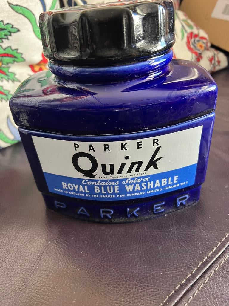 mooie keramieke Parker vulpen inkt pot, Ophalen of Verzenden, Zo goed als nieuw, Vulpen, Parker