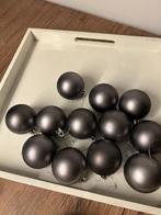 12 Kerstballen donker grijs, Ophalen of Verzenden, Zo goed als nieuw