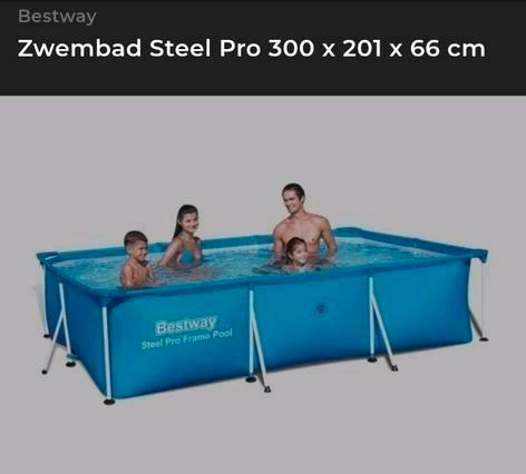 Zwembad Bestway Steel Pro 300x201x66 cm + vele extra's, Tuin en Terras, Zwembaden, Zo goed als nieuw, Minder dan 80 cm, 200 tot 400 cm