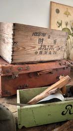 Oud geleefd houten kist kistje Rotterdam, Huis en Inrichting, Woonaccessoires | Kisten, Ophalen of Verzenden, Zo goed als nieuw
