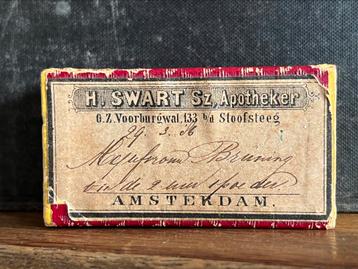 ANTIEK APOTHEKERS DOOSJE H.SWART AMSTERDAM beschikbaar voor biedingen