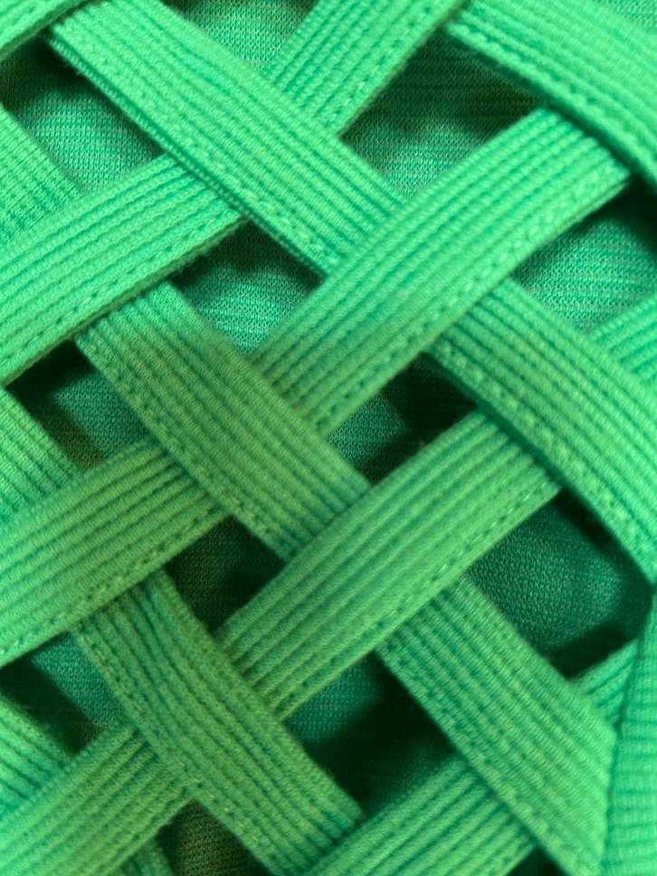 Louis London maat 40 appelgroene jurk, Kleding | Dames, Jurken, Zo goed als nieuw, Maat 38/40 (M), Blauw, Knielengte, Ophalen of Verzenden