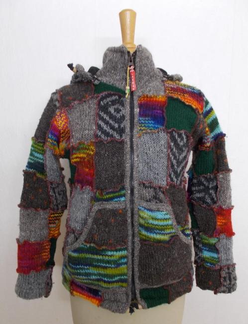 100% wollen windstopper vest met capuchon made in Nepal! S, Kleding | Dames, Truien en Vesten, Zo goed als nieuw, Maat 36 (S)