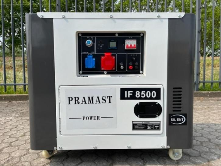 Pramast IF8500 10KVA - Diesel Generator Aggregraat, Doe-het-zelf en Verbouw, Aggregaten, Nieuw, Dieselolie, 5 tot 10 kVA, Elektrisch startend