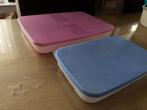 Tupperware Platte Schalen met Deksel (2 stuks), Ophalen of Verzenden, Gebruikt, Blauw, Schaal