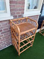 Vintage bijzettafel, balkontafel, Ophalen, Zo goed als nieuw, Rechthoekig, Hout