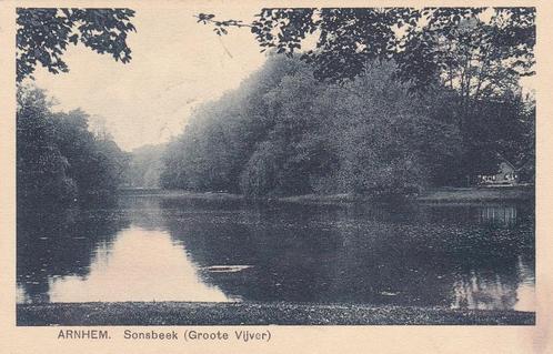 16620 Groote vijver Sonsbeek Arnhem mooie oude kaart 1909, Verzamelen, Ansichtkaarten | Nederland, Gelopen, Gelderland, Voor 1920