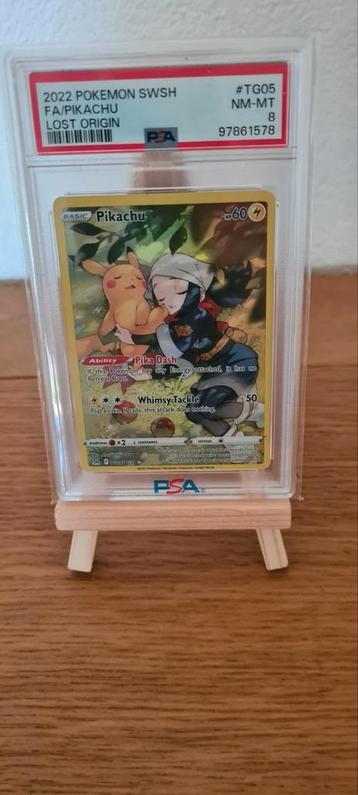 Pikachu FA Lost Origin PSA 8 beschikbaar voor biedingen