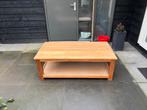 Stoere massief teak houten landelijke salontafel 70x130 cm, Ophalen, 100 tot 150 cm, Teakhout, 50 tot 100 cm