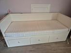 Bed ikea Hemnes 80 x 200 met 17 cm dik matras, Ophalen, Gebruikt, Eenpersoons, Wit