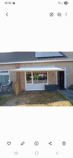Zonneschermen geel met wit, Ophalen, Gebruikt, 150 tot 300 cm, 250 cm tot 450 cm