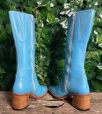 Gave nieuwe retro vintage sendra blokhak laars maat 38, Nieuw, Blauw, Ophalen of Verzenden, Hoge laarzen