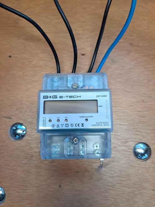 Nieuwe: B+G E-Tech DRT428D 3-Fase Energiemeter (ongebruikt), Doe-het-zelf en Verbouw, Elektra en Kabels, Nieuw, Overige typen
