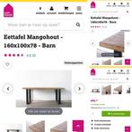 Houten eettafel met stalen poten 160x100, Huis en Inrichting, Tafels | Eettafels, 200 cm of meer, Zo goed als nieuw, Vijf personen of meer