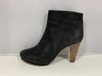 Manfield. Maat 39. Zwarte suède plateau laarsjes., Verzenden, Zwart, Lage of Enkellaarzen, Zo goed als nieuw