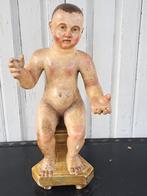 Antieke Putty op vergulde sokkel, Ophalen of Verzenden