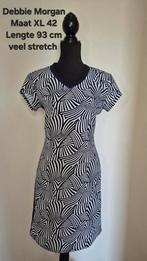 Jurk Debbie Morgan maat XL Navy wit stretch, Zwart, Maat 46/48 (XL) of groter, Ophalen of Verzenden, Zo goed als nieuw