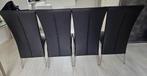 4x zwart leren stoelen, Huis en Inrichting, Stoelen, Ophalen, Zwart, Leer, Zo goed als nieuw