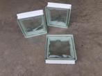 3 glazen glas / bouw stenen, vervormd, doorzichtig., Doe-het-zelf en Verbouw, Metselstenen, Ophalen of Verzenden, Zo goed als nieuw