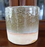 Vintage bloempot met half geglazuurd marmermotief, Ophalen of Verzenden