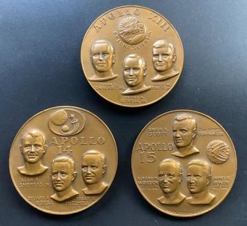 Apollo, raket, ruimtevaart, maan,, medaille, penning, brons beschikbaar voor biedingen