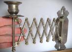 Kandelaar~Harmonica uitschuifbaar~Antieke wandkandelaar, Antiek en Kunst, Ophalen of Verzenden, Overige materialen