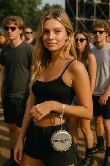 Dsquared2 zilveren portemonnee mini tasje Festival | Airpods beschikbaar voor biedingen