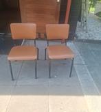 Vintage stoelen, Huis en Inrichting, Stoelen, Ophalen, Twee, Bruin, Vintage