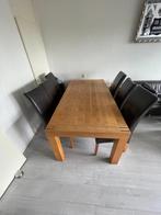 Eikenhouten eettafel Rechthoekig 1801, Gebruikt, 100 tot 150 cm, Eikenhout, Ophalen of Verzenden