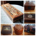 Diversen kistjes hout inlay oosters postzegel moskee slang, Ophalen of Verzenden
