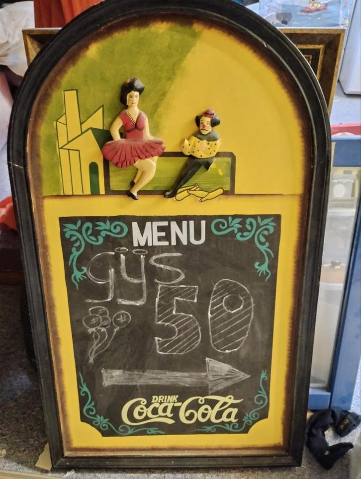 Vintage Coca-Cola Menu Bord, Antiek en Kunst, Antiek | Woonaccessoires, Ophalen of Verzenden