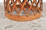 Vintage bijzettafel geitenvacht leer hout tafeltje sidetable, Ophalen of Verzenden, Nieuw
