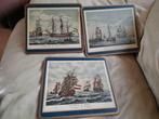 3 Onderzetters met oude schepen, Antiek en Kunst, Ophalen of Verzenden