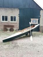 Oude vintage houten kano boot op karretje peddel, Watersport en Boten, Kano's, Gebruikt, Ophalen