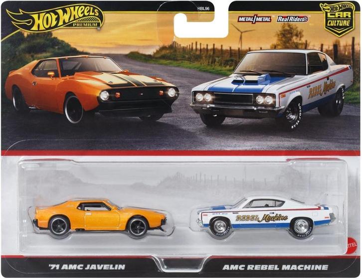 Hotwheels 1:64 Set 2 AMC - AMC Javelin & AMC Rebel Machine, Hobby en Vrije tijd, Modelauto's | Overige schalen, Nieuw, Auto, Ophalen of Verzenden