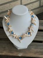 Aquamarijn , Biwa zoetwater Parel ketting, Ophalen of Verzenden, Nieuw