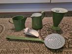 Vintage Emaille Keukenset - Groen, Antiek en Kunst, Antiek | Emaille, Ophalen