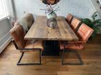 Eethoek (eettafel, bank en stoelen), Huis en Inrichting, Complete eetkamers, Ophalen, Zo goed als nieuw, 4 tot 6 stoelen