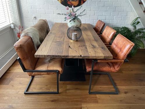 Eethoek (eettafel, bank en stoelen), Huis en Inrichting, Complete eetkamers, Zo goed als nieuw, 4 tot 6 stoelen, Ophalen