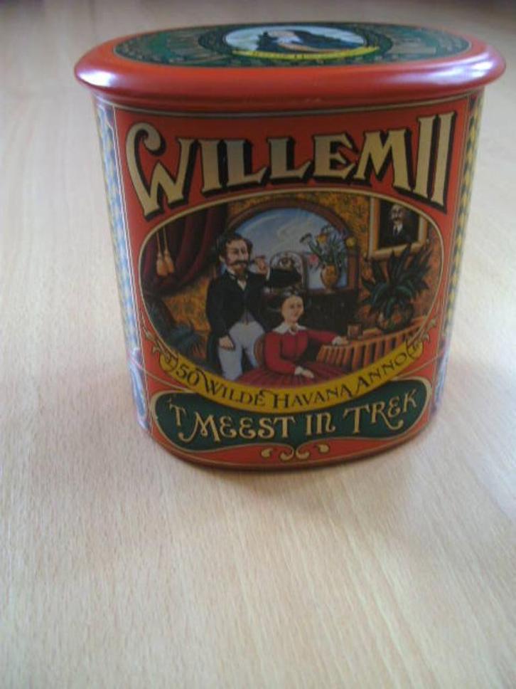 Sigarenblik, Willem II , Wilde Havanna 't meest in trek, Verzamelen, Blikken, Overige, Ophalen of Verzenden