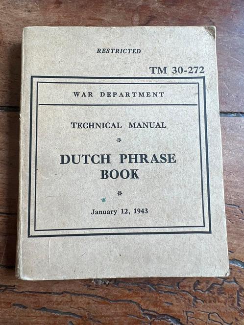 WO2 Amerikaans vroege Dutch Phrase book khaki 1943 belgië, Verzamelen, Militaria | Tweede Wereldoorlog, Landmacht, Boek of Tijdschrift