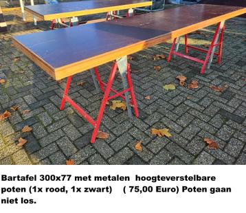 Stevige inklapbare hoogte verstelbare tafel 300x77 cm. beschikbaar voor biedingen